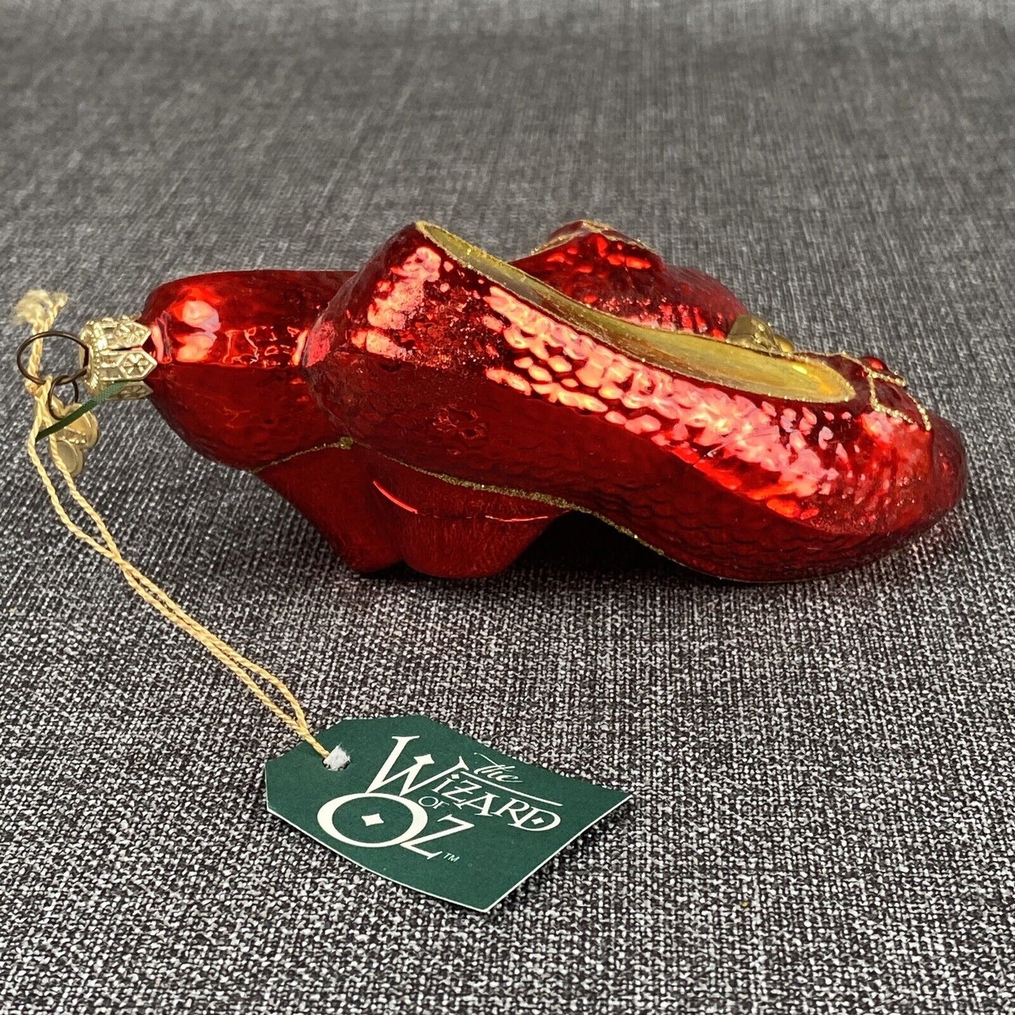 Kurt Adler Wizard of Oz Ruby Slippers Christmas Glass Ornament Komozia VIDEO