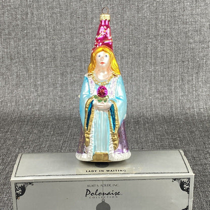 Kurt Adler Lady in Waiting Christmas Glass Ornament Komozia VIDEO