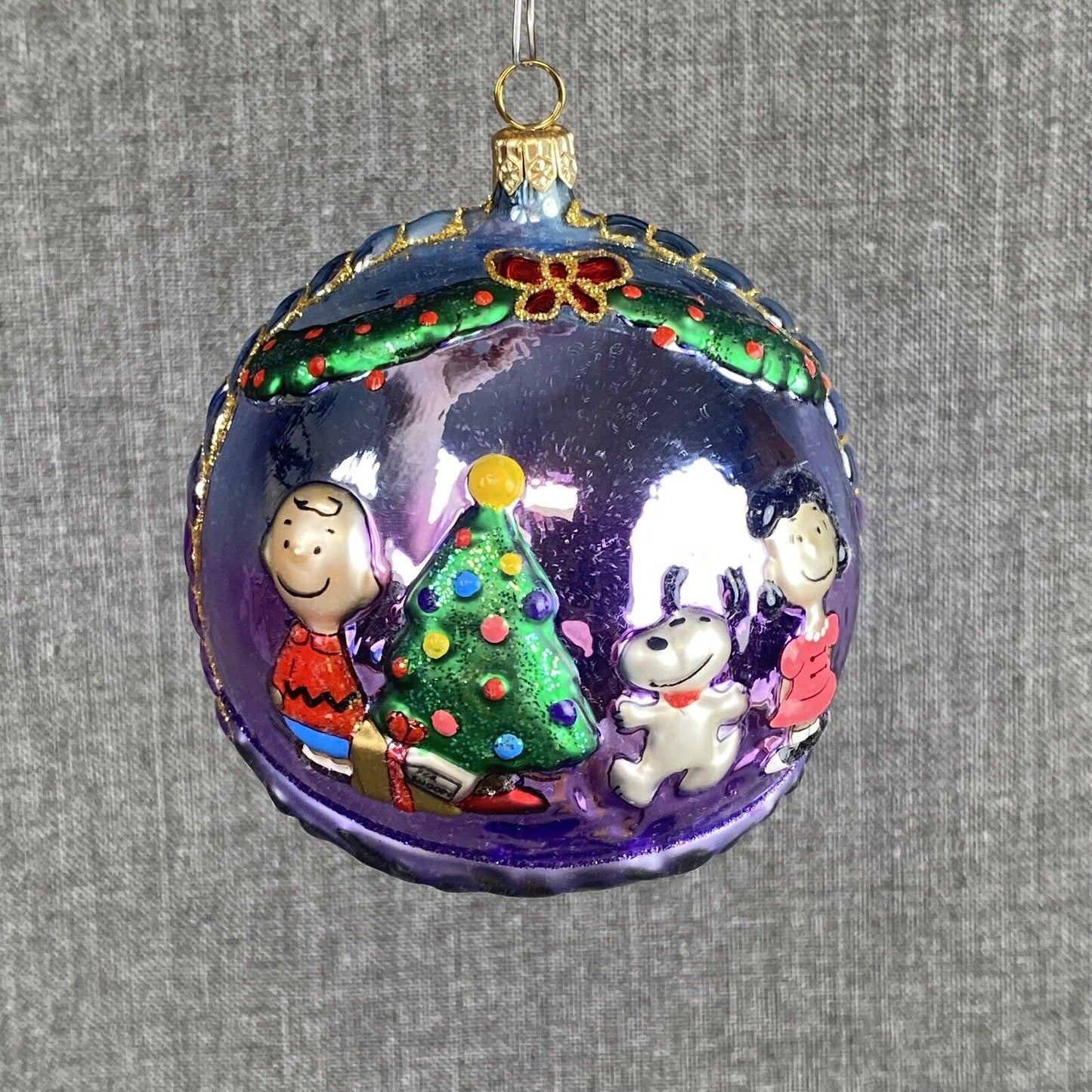 Kurt Adler Peanuts Glass Ball Christmas Ornament in Original Box VIDEO