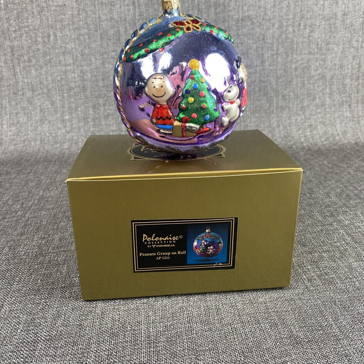 Kurt Adler Peanuts Glass Ball Christmas Ornament in Original Box VIDEO