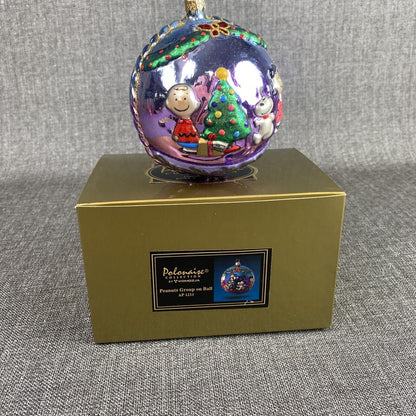 Kurt Adler Peanuts Glass Ball Christmas Ornament in Original Box VIDEO