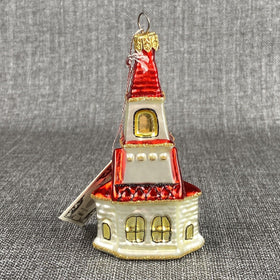 Kurt Adler Church Glass Christmas Ornament with Original Box VIDEO