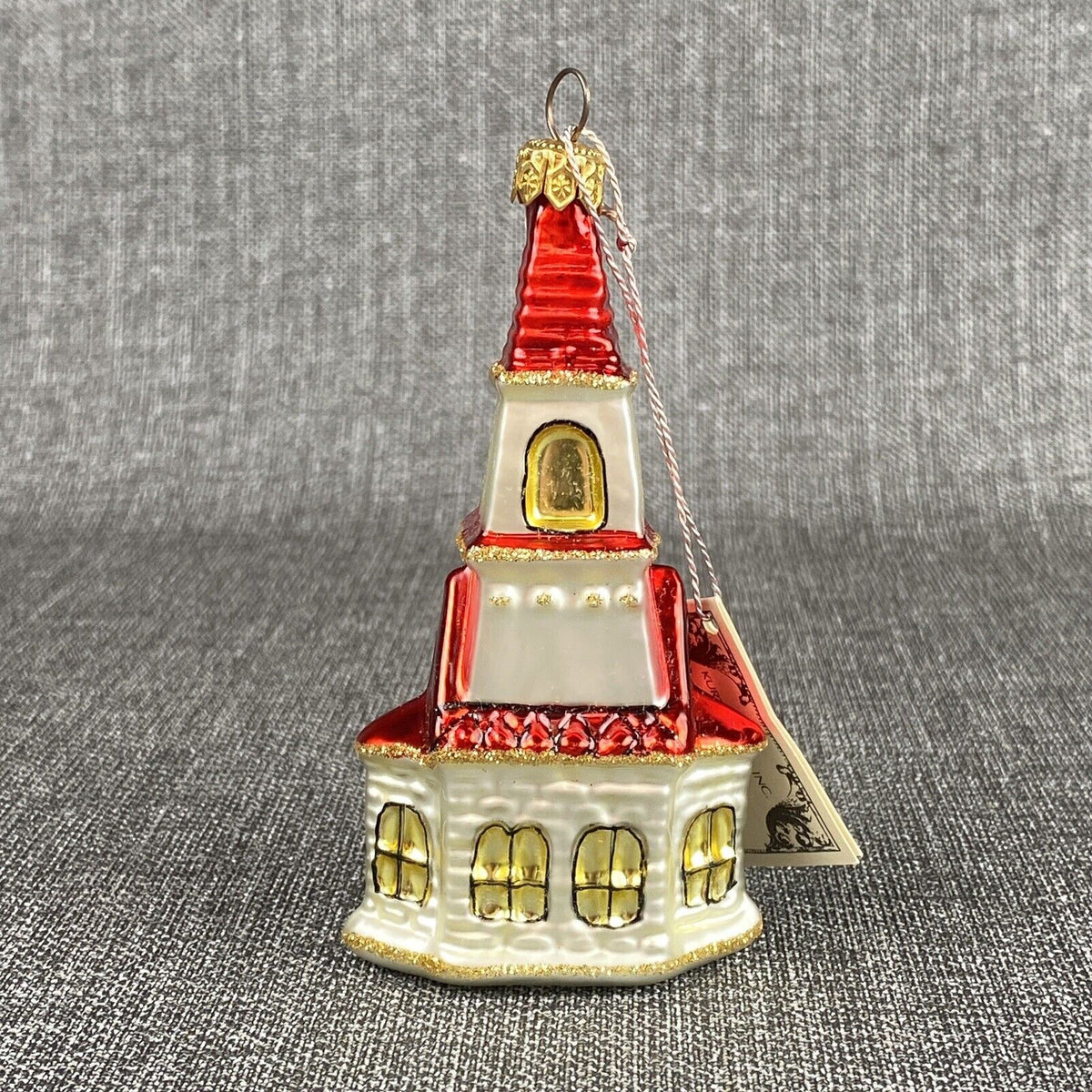 Kurt Adler Church Glass Christmas Ornament with Original Box VIDEO