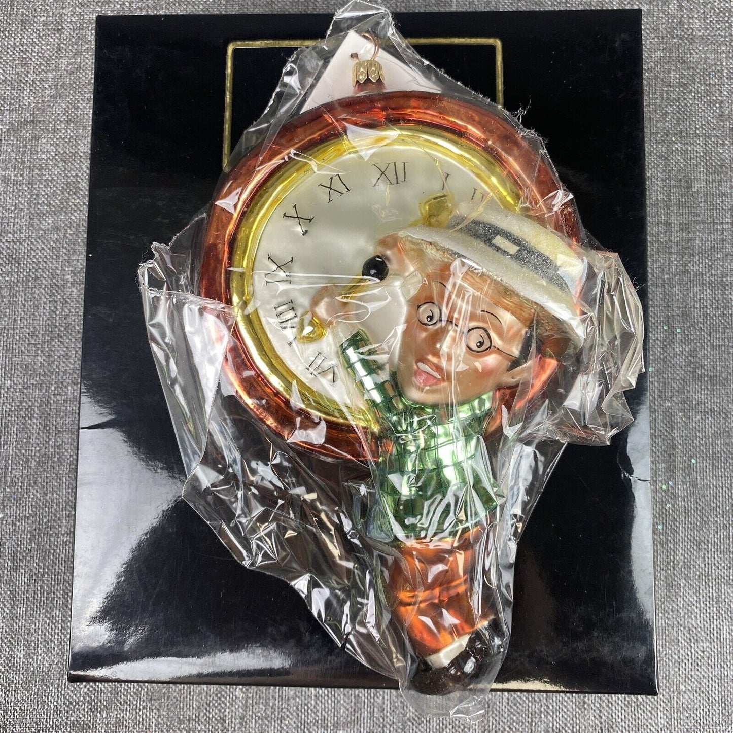 Kurt Adler Millennium Clock Happy New Year 2000 Glass Ornament + Box VIDEO