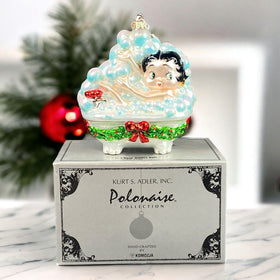 Kurt Adler Betty Boop Bubble Bath Glass Christmas Ornament with Box VIDEO