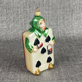 Kurt Adler Wonderland Jack Card Christmas Glass Ornament  with Box VIDEO