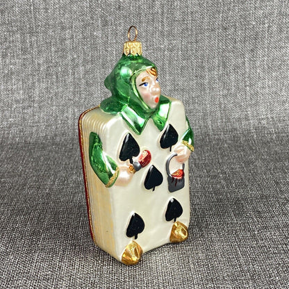 Kurt Adler Wonderland Jack Card Christmas Glass Ornament  with Box VIDEO