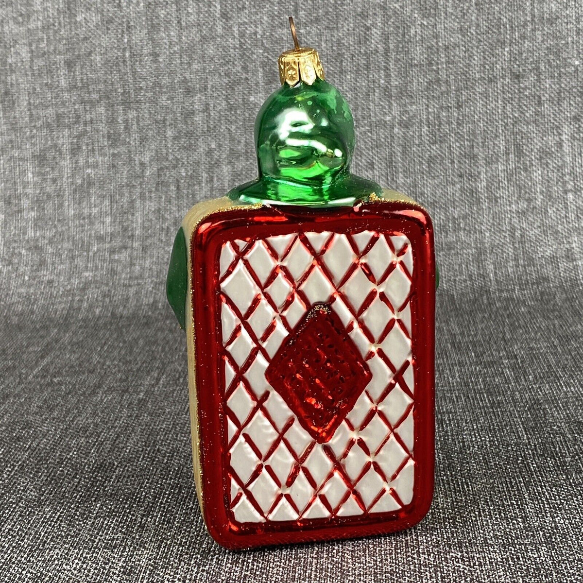 Kurt Adler Wonderland Jack Card Christmas Glass Ornament  with Box VIDEO
