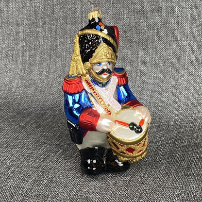 Kurt Adler Napoleonic Soldiers Christmas Glass Ornament in wooden Box VIDEO