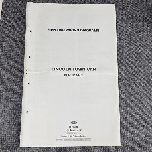 OEM 1991 Ford Lincoln Town Car Electrical Wiring Diagrams