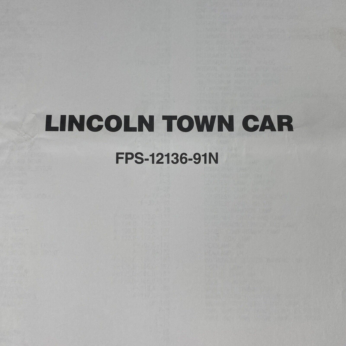 OEM 1991 Ford Lincoln Town Car Electrical Wiring Diagrams