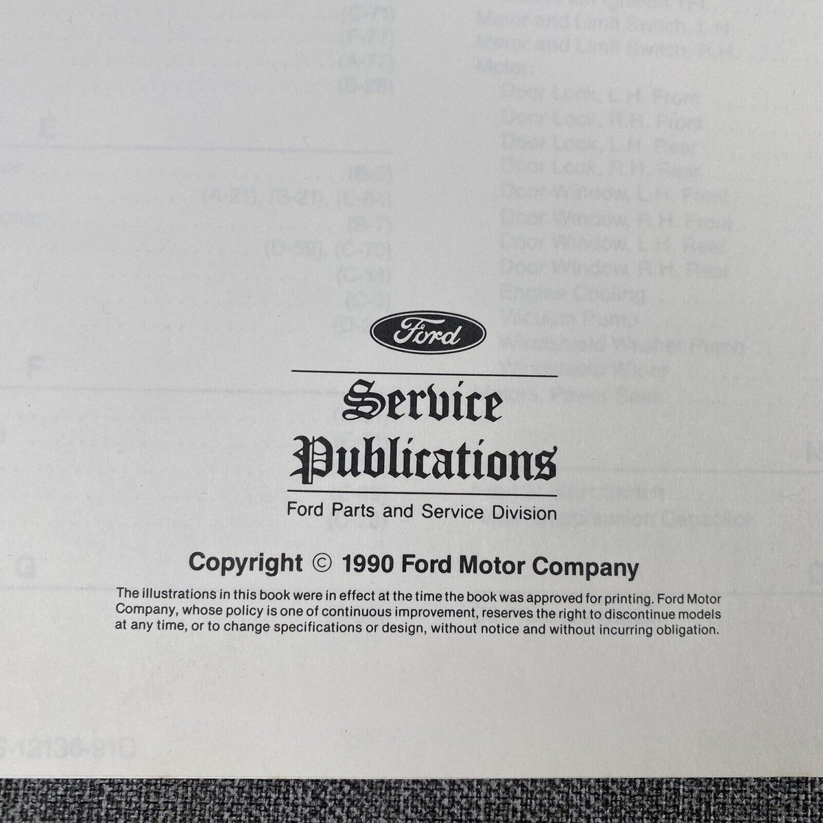 OEM 1991 Ford Tempo/Topaz Car Electrical Wiring Diagrams