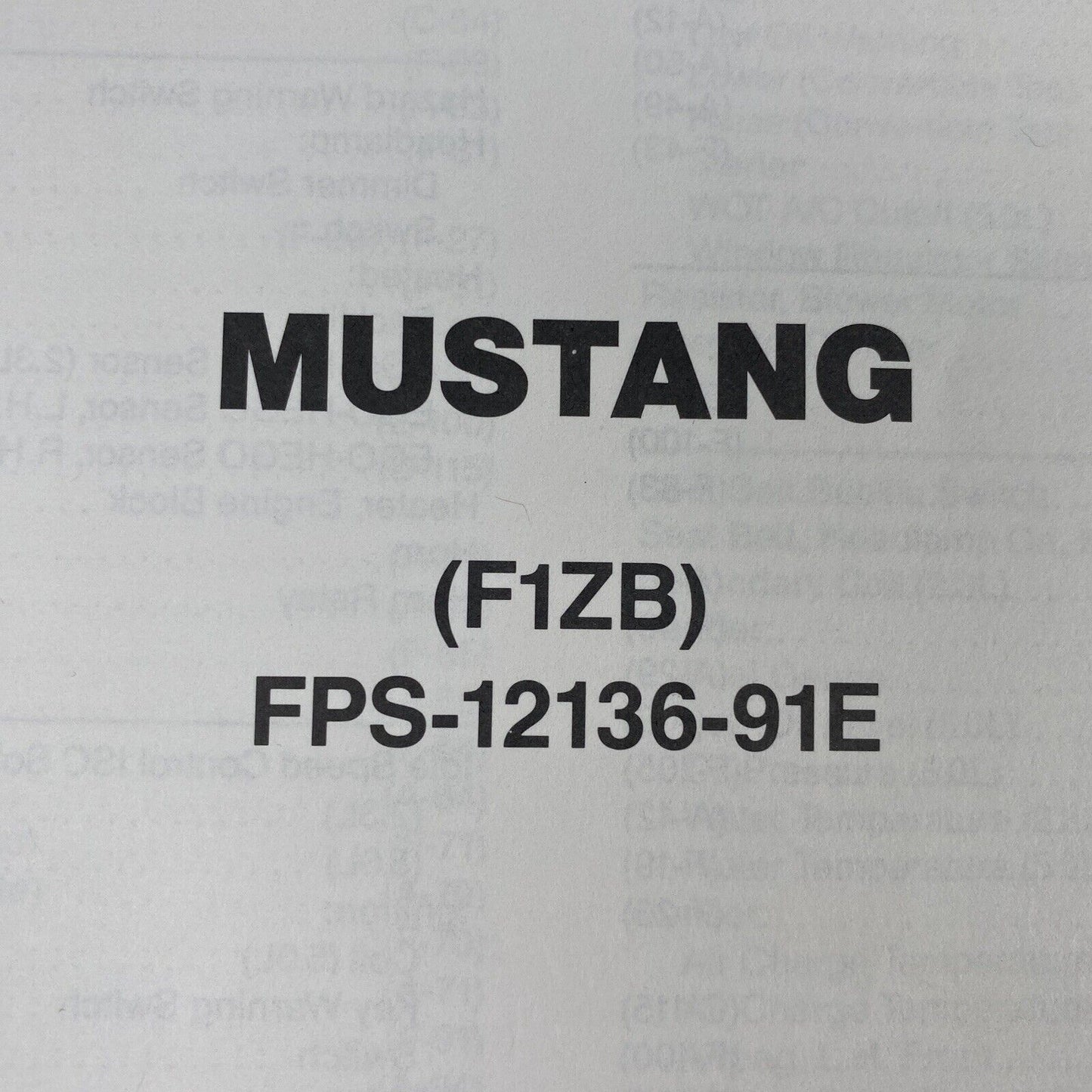 OEM 1991 Ford Mustang Car Electrical Wiring Diagrams