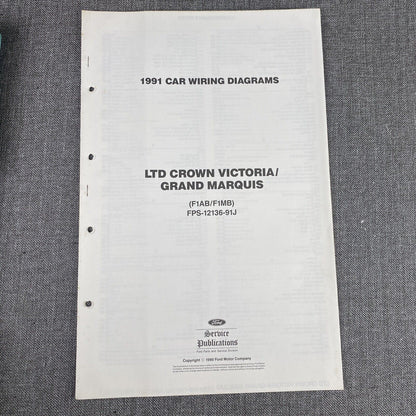 OEM 1991 Ford LTD Crown Victoria Car Electrical Wiring Diagrams