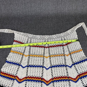 Vintage Crochet Waist APRON Stripes Colorful