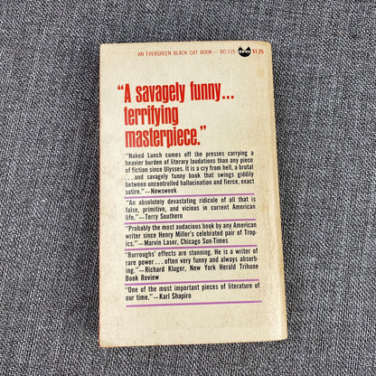 NAKED LUNCH by William S. Burroughs 1st Evergreen Black Cat Edition 1966