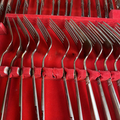 Vintage Thailand Elephant Motif Flatware Silverware Set 140 PIECES Service 12