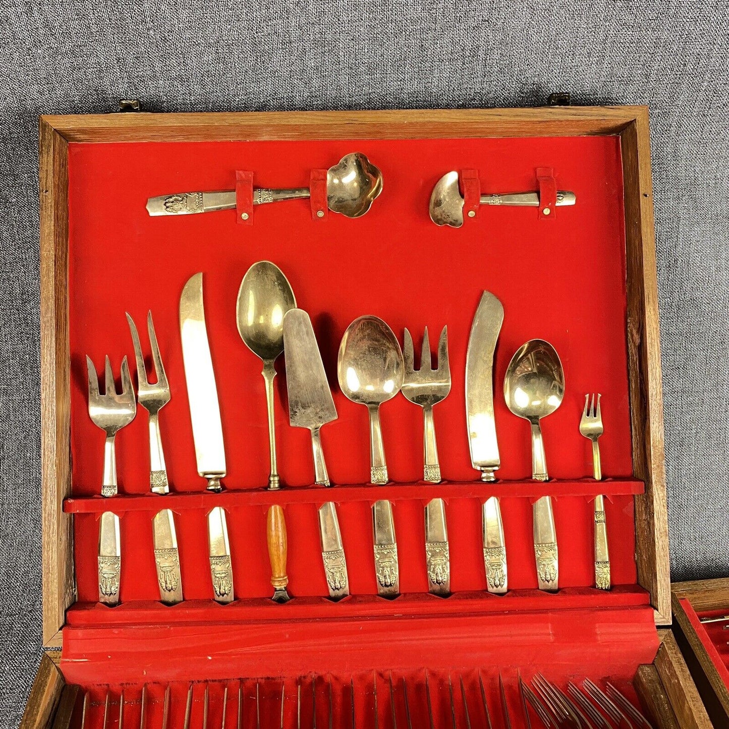 Vintage Thailand Elephant Motif Flatware Silverware Set 140 PIECES Service 12