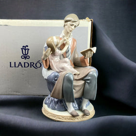 Lladro Father Reading to Daughter #5584 1988 Figurine Statue