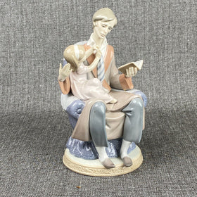 Lladro Father Reading to Daughter #5584 1988 Figurine Statue