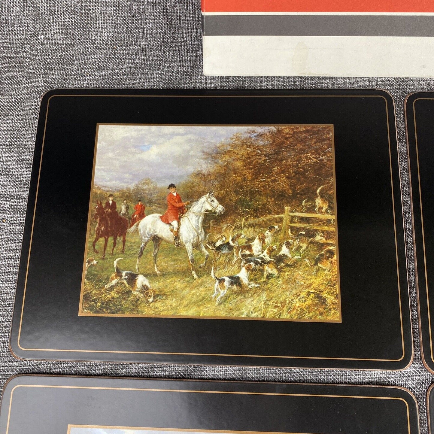 NEW (4) Pimpernel English Hunting Cork-Backed Placemats 15.75 x 11.75” W/ Box