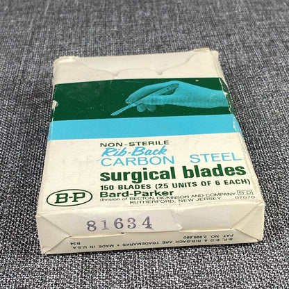 BARD-PARKER 150 Box Rib-Back Carbon Steel Surgical Blades #15 Non-Sterile