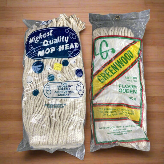 2 Vintage Wet Mop Head Replacement Greenwood, Merchants Distributions