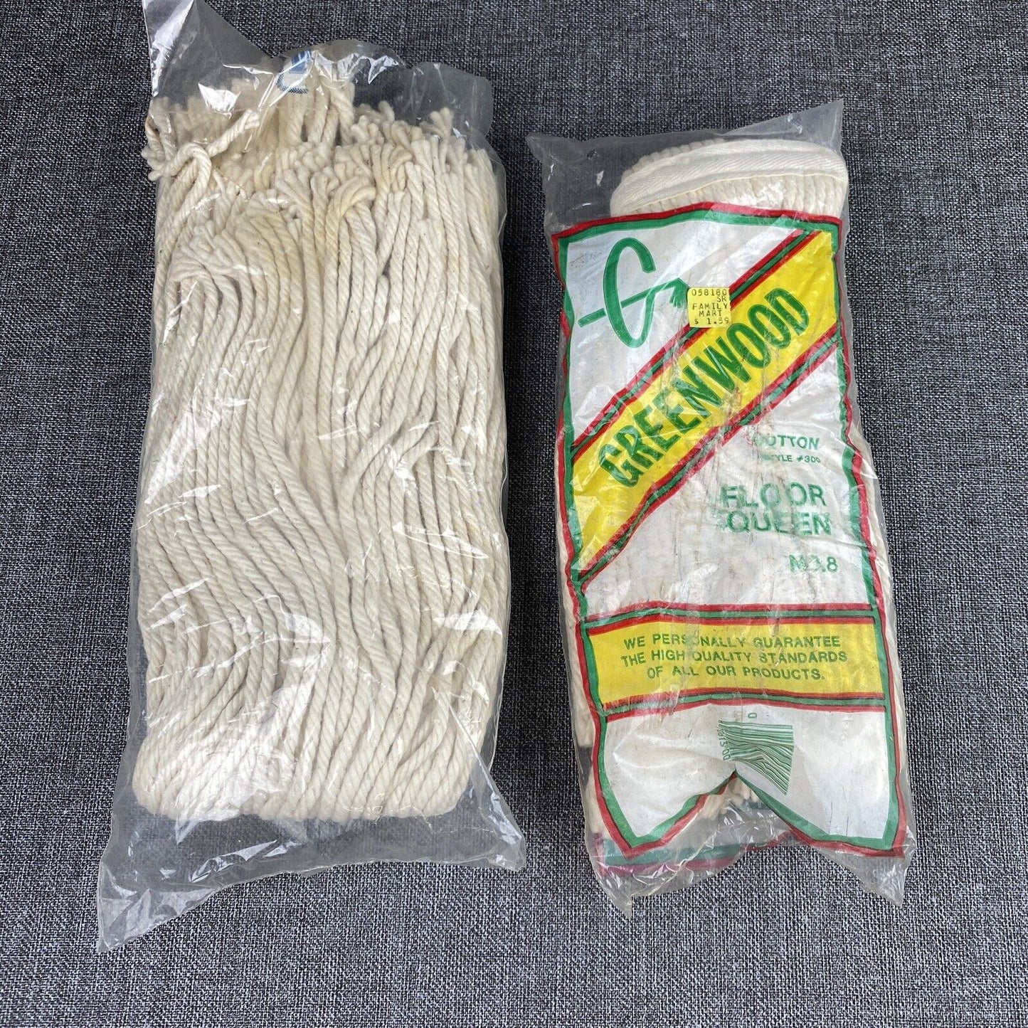 2 Vintage Wet Mop Head Replacement Greenwood, Merchants Distributions