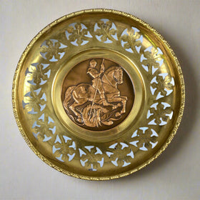 Catholic St. George Patron England Plate with Copper