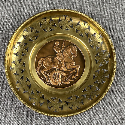 Catholic St. George Patron England Plate with Copper