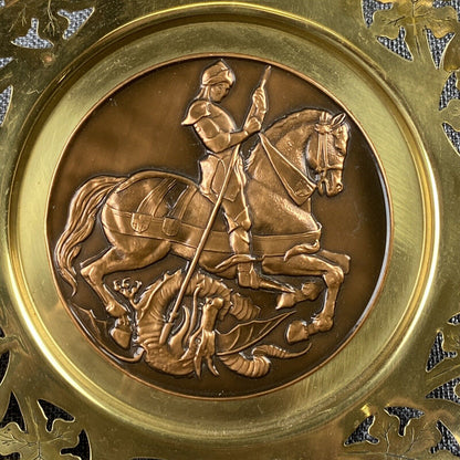 Catholic St. George Patron England Plate with Copper