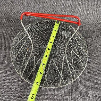 Vintage Metal Wire Basket Folding Handles Primitive (Collapsable)