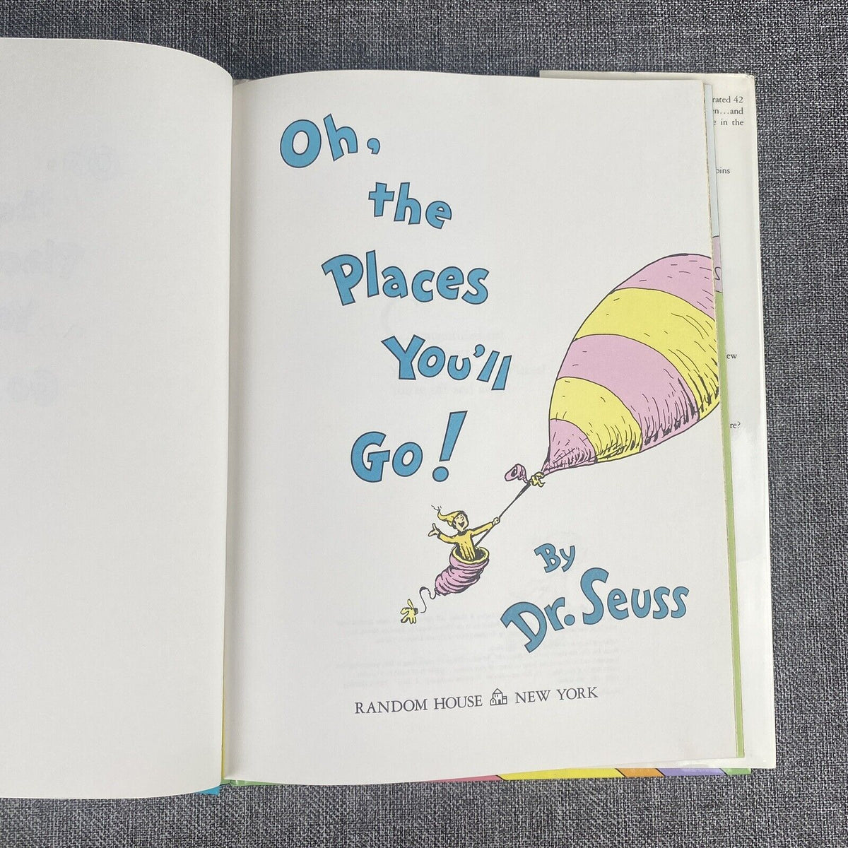 Dr Seuss OH, THE PLACES YOU'LL GO! 1990 Hardcopy HC/DJ