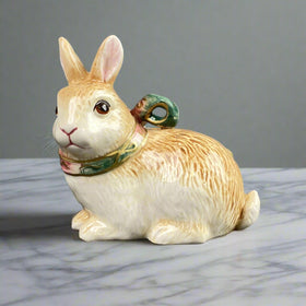 Fitz & Floyd Classics Halcyon Pansy Bunny Rabbit Salt  Pepper Shakers Underplate