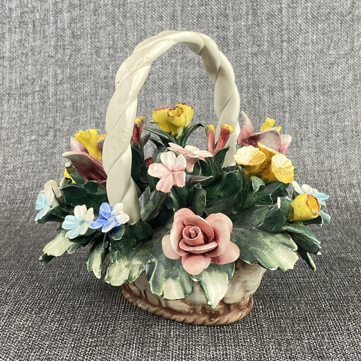 Vintage Mollica Capodimonte Italian Flower Basket