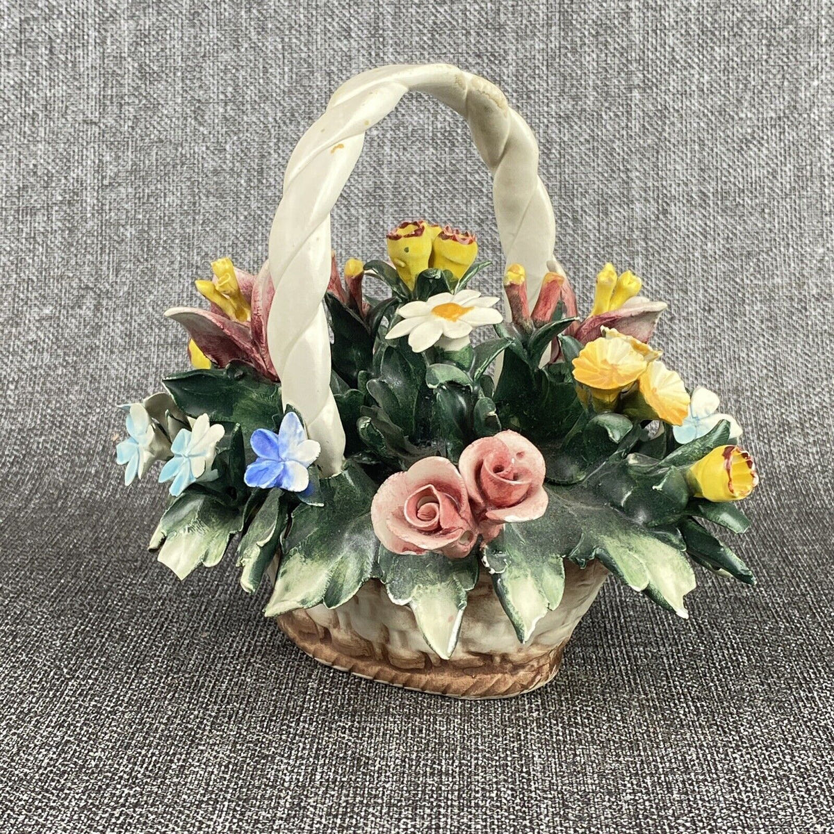 Vintage Mollica Capodimonte Italian Flower Basket