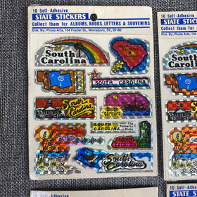 Vintage Lot of 12 South Carolina State ,Stickers sets, Rainbow, flag etc...