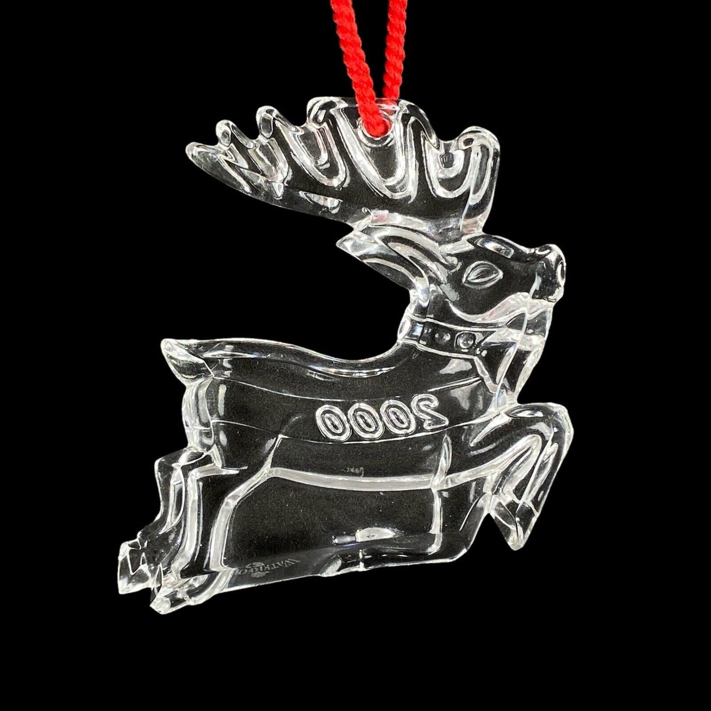 Waterford Crystal Deer Christmas Ornament with original Pouch