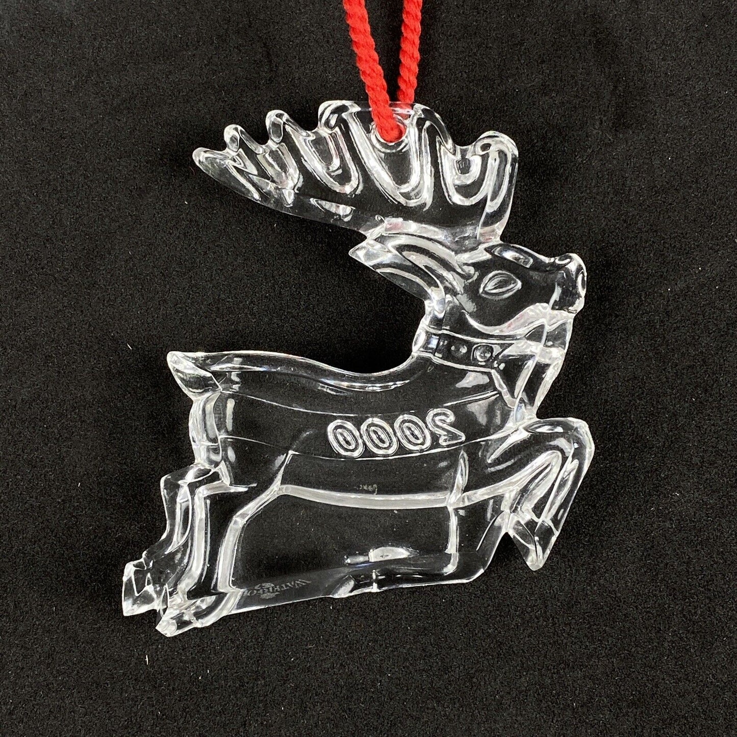 Waterford Crystal Deer Christmas Ornament with original Pouch