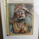 Original Signed Clown Gouache Painting by American Impressionist Edna Gass 21x18