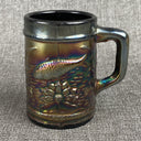 Vintage Dugan Fisherman's Mug Iridescent Fish Carnival Glass