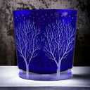 HAND-SIGNED R Lapsys Winter Solitude Cobalt Blue Crystal Glass Vase