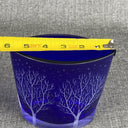 HAND-SIGNED R Lapsys Winter Solitude Cobalt Blue Crystal Glass Vase