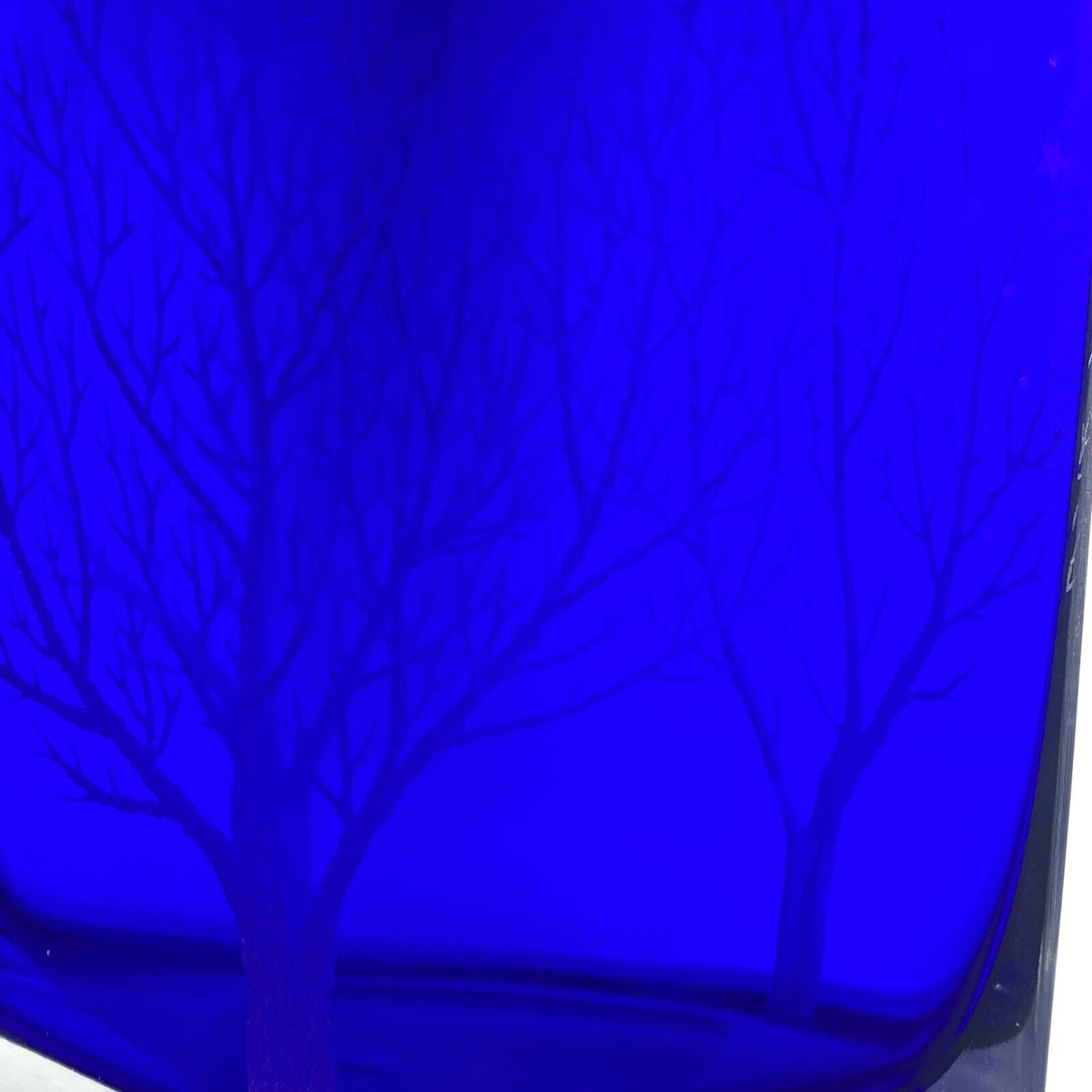 HAND-SIGNED R Lapsys Winter Solitude Cobalt Blue Crystal Glass Vase