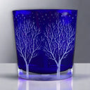 HAND-SIGNED R Lapsys Winter Solitude Cobalt Blue Crystal Glass Vase