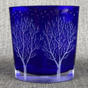 HAND-SIGNED R Lapsys Winter Solitude Cobalt Blue Crystal Glass Vase