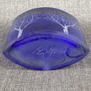 HAND-SIGNED R Lapsys Winter Solitude Cobalt Blue Crystal Glass Vase