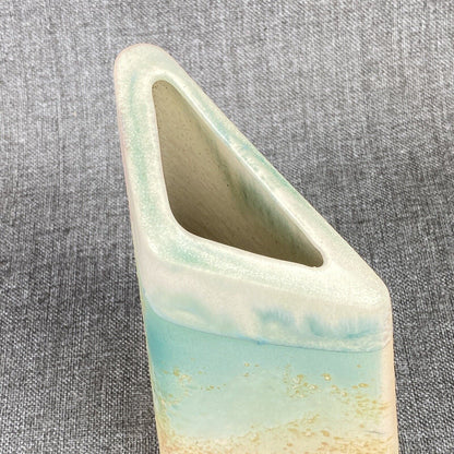 Tony Evans SIGNED California Post Modern Studio Pottery Raku Vase 8.75" Tall