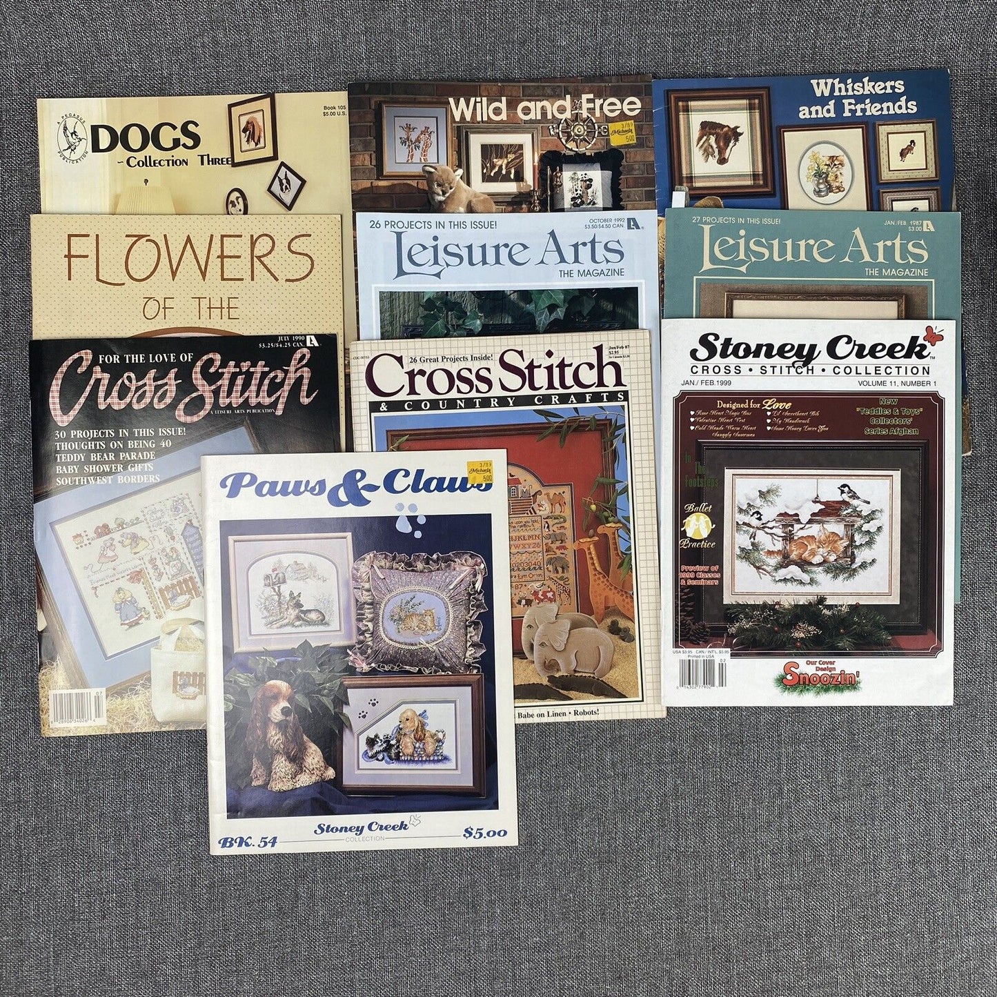 Vintage 10 Issues Cross Stitch Needlwork Magazine Animals