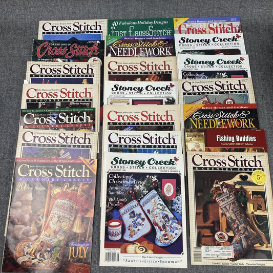 Vintage 21 Issues Cross Stitch & Crafts Needlwork 1980s-1990s Magazine